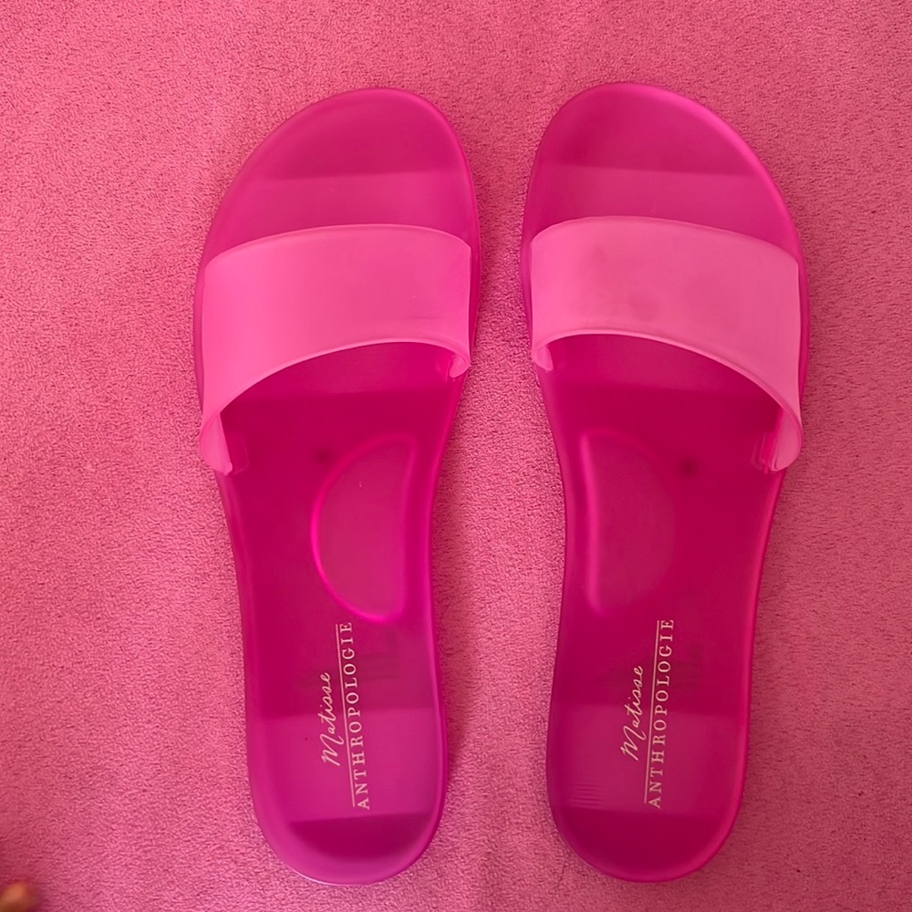 Anthropologie pink jelly slides - size 41 (10)